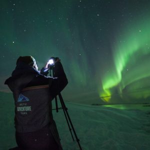 Photographing northern lights using a tripod